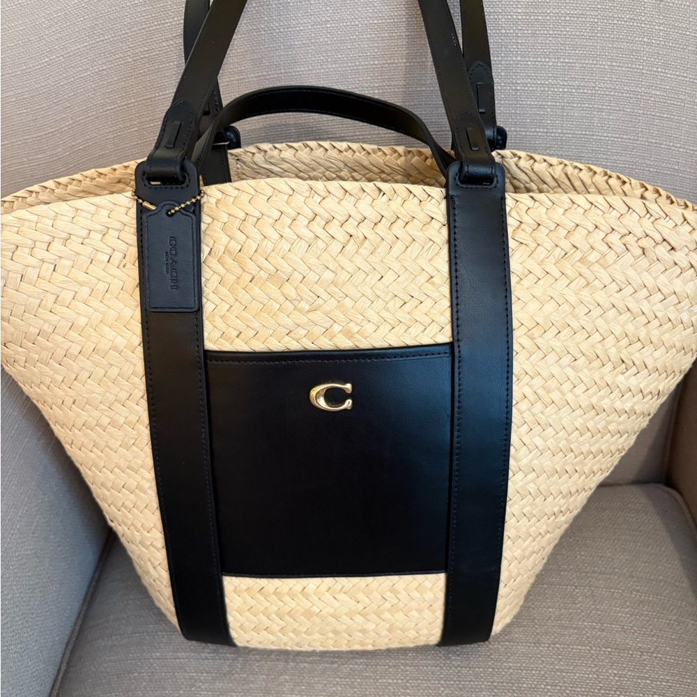 Coach Large Straw Pocket Tote